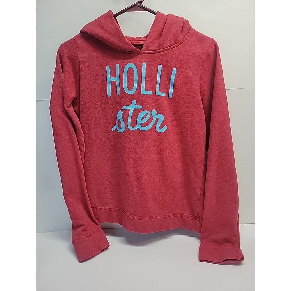 Y2K VTG Womens Large Red Hollister Pullover Hoodie-Signature